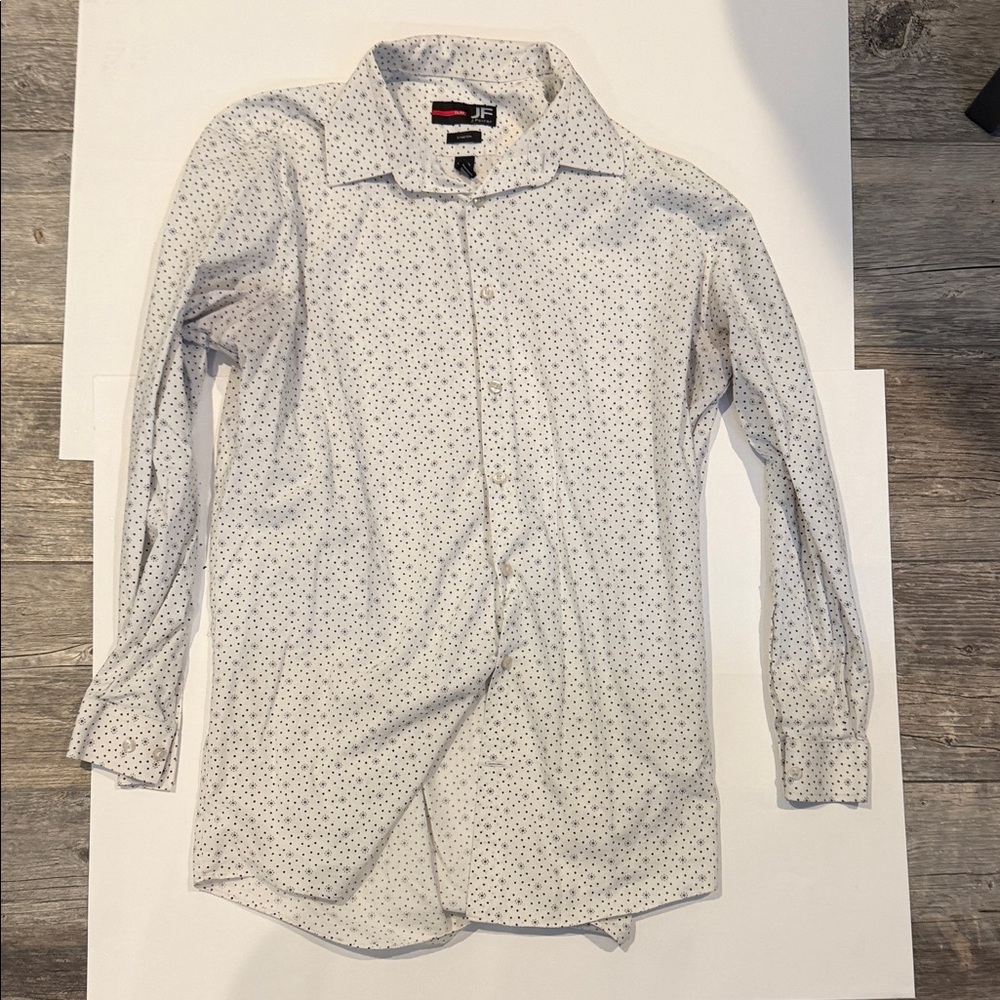 jf j.ferrar White and Black Patterned Casual Shirt